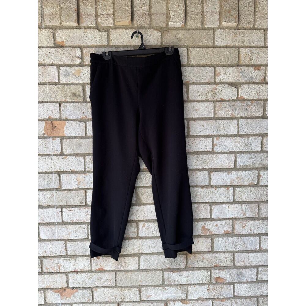 Express Elastic Waist Pull On Cuffed Ankle Dress Pants Black Size M